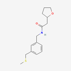molecular formula C15H21NO2S B6696346 N-[[3-(methylsulfanylmethyl)phenyl]methyl]-2-(oxolan-2-yl)acetamide 