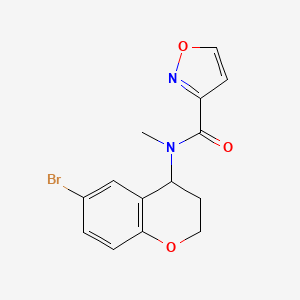 molecular formula C14H13BrN2O3 B6696362 N-(6-bromo-3,4-dihydro-2H-chromen-4-yl)-N-methyl-1,2-oxazole-3-carboxamide 