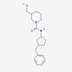 molecular formula C19H28N2O2 B6696425 N-(3-benzylcyclopentyl)-3-(hydroxymethyl)piperidine-1-carboxamide 