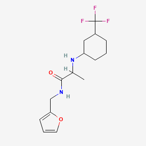 molecular formula C15H21F3N2O2 B6696440 N-(furan-2-ylmethyl)-2-[[3-(trifluoromethyl)cyclohexyl]amino]propanamide 
