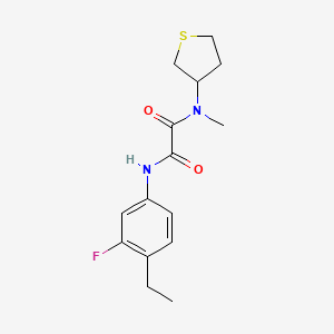 molecular formula C15H19FN2O2S B6696448 N-(4-ethyl-3-fluorophenyl)-N'-methyl-N'-(thiolan-3-yl)oxamide 