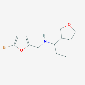molecular formula C12H18BrNO2 B6696552 N-[(5-bromofuran-2-yl)methyl]-1-(oxolan-3-yl)propan-1-amine 