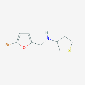 molecular formula C9H12BrNOS B6696561 N-[(5-bromofuran-2-yl)methyl]thiolan-3-amine 