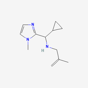 molecular formula C12H19N3 B6696577 N-[cyclopropyl-(1-methylimidazol-2-yl)methyl]-2-methylprop-2-en-1-amine 