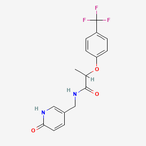 molecular formula C16H15F3N2O3 B6696631 N-[(6-oxo-1H-pyridin-3-yl)methyl]-2-[4-(trifluoromethyl)phenoxy]propanamide 