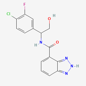 molecular formula C15H12ClFN4O2 B6696702 N-[1-(4-chloro-3-fluorophenyl)-2-hydroxyethyl]-2H-benzotriazole-4-carboxamide 