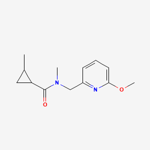 molecular formula C13H18N2O2 B6696772 N-[(6-methoxypyridin-2-yl)methyl]-N,2-dimethylcyclopropane-1-carboxamide 