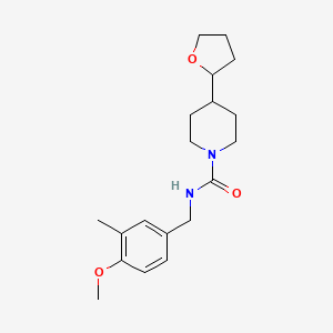molecular formula C19H28N2O3 B6696847 N-[(4-methoxy-3-methylphenyl)methyl]-4-(oxolan-2-yl)piperidine-1-carboxamide 