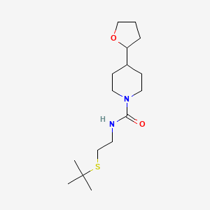 molecular formula C16H30N2O2S B6696852 N-(2-tert-butylsulfanylethyl)-4-(oxolan-2-yl)piperidine-1-carboxamide 