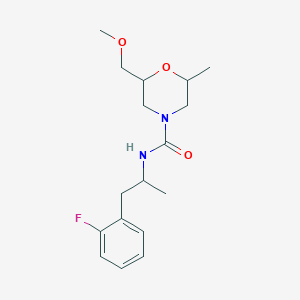molecular formula C17H25FN2O3 B6696859 N-[1-(2-fluorophenyl)propan-2-yl]-2-(methoxymethyl)-6-methylmorpholine-4-carboxamide 