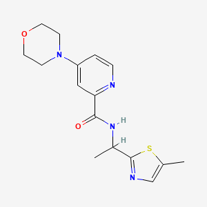 molecular formula C16H20N4O2S B6696886 N-[1-(5-methyl-1,3-thiazol-2-yl)ethyl]-4-morpholin-4-ylpyridine-2-carboxamide 