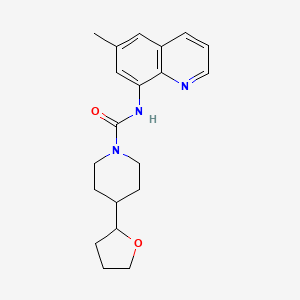 molecular formula C20H25N3O2 B6696943 N-(6-methylquinolin-8-yl)-4-(oxolan-2-yl)piperidine-1-carboxamide 