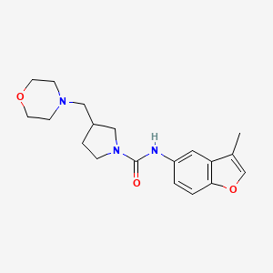 molecular formula C19H25N3O3 B6696966 N-(3-methyl-1-benzofuran-5-yl)-3-(morpholin-4-ylmethyl)pyrrolidine-1-carboxamide 