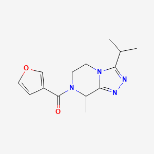 molecular formula C14H18N4O2 B6697056 furan-3-yl-(8-methyl-3-propan-2-yl-6,8-dihydro-5H-[1,2,4]triazolo[4,3-a]pyrazin-7-yl)methanone 