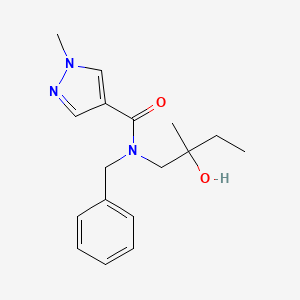 molecular formula C17H23N3O2 B6697062 N-benzyl-N-(2-hydroxy-2-methylbutyl)-1-methylpyrazole-4-carboxamide 