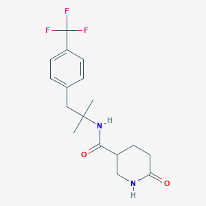 molecular formula C17H21F3N2O2 B6697129 N-[2-methyl-1-[4-(trifluoromethyl)phenyl]propan-2-yl]-6-oxopiperidine-3-carboxamide 
