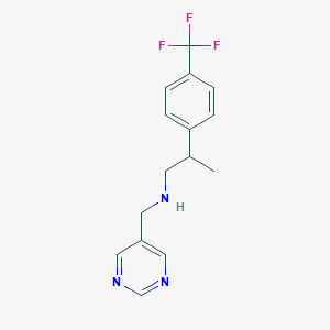 molecular formula C15H16F3N3 B6697179 N-(pyrimidin-5-ylmethyl)-2-[4-(trifluoromethyl)phenyl]propan-1-amine 