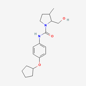 molecular formula C18H26N2O3 B6697222 N-(4-cyclopentyloxyphenyl)-2-(hydroxymethyl)-3-methylpyrrolidine-1-carboxamide 