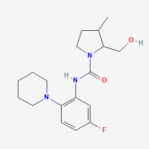 molecular formula C18H26FN3O2 B6697232 N-(5-fluoro-2-piperidin-1-ylphenyl)-2-(hydroxymethyl)-3-methylpyrrolidine-1-carboxamide 
