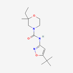 molecular formula C15H25N3O3 B6697298 N-(5-tert-butyl-1,2-oxazol-3-yl)-2-ethyl-2-methylmorpholine-4-carboxamide 