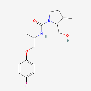molecular formula C16H23FN2O3 B6697310 N-[1-(4-fluorophenoxy)propan-2-yl]-2-(hydroxymethyl)-3-methylpyrrolidine-1-carboxamide 