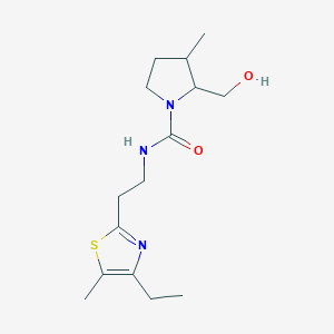 molecular formula C15H25N3O2S B6697333 N-[2-(4-ethyl-5-methyl-1,3-thiazol-2-yl)ethyl]-2-(hydroxymethyl)-3-methylpyrrolidine-1-carboxamide 