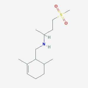 molecular formula C14H27NO2S B6697422 N-[(2,6-dimethylcyclohex-2-en-1-yl)methyl]-4-methylsulfonylbutan-2-amine 