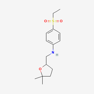 molecular formula C15H23NO3S B6697498 N-[(5,5-dimethyloxolan-2-yl)methyl]-4-ethylsulfonylaniline 