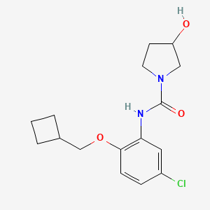 molecular formula C16H21ClN2O3 B6697542 N-[5-chloro-2-(cyclobutylmethoxy)phenyl]-3-hydroxypyrrolidine-1-carboxamide 