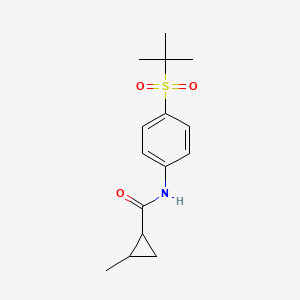 molecular formula C15H21NO3S B6697635 N-(4-tert-butylsulfonylphenyl)-2-methylcyclopropane-1-carboxamide 