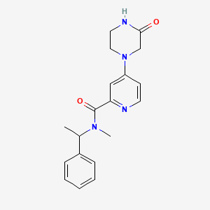 molecular formula C19H22N4O2 B6697664 N-methyl-4-(3-oxopiperazin-1-yl)-N-(1-phenylethyl)pyridine-2-carboxamide 