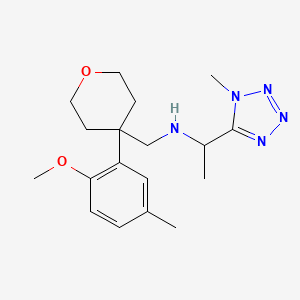 molecular formula C18H27N5O2 B6697739 N-[[4-(2-methoxy-5-methylphenyl)oxan-4-yl]methyl]-1-(1-methyltetrazol-5-yl)ethanamine 