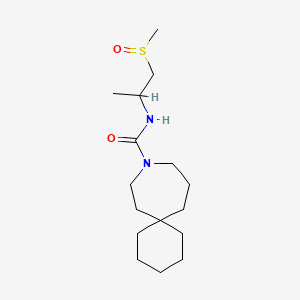 molecular formula C16H30N2O2S B6697755 N-(1-methylsulfinylpropan-2-yl)-9-azaspiro[5.6]dodecane-9-carboxamide 