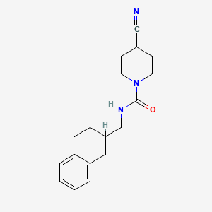 molecular formula C19H27N3O B6697767 N-(2-benzyl-3-methylbutyl)-4-cyanopiperidine-1-carboxamide 