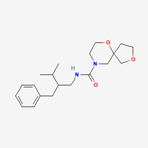 molecular formula C20H30N2O3 B6697778 N-(2-benzyl-3-methylbutyl)-2,6-dioxa-9-azaspiro[4.5]decane-9-carboxamide 