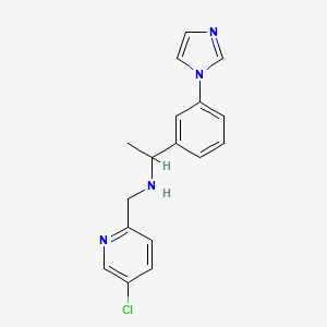 molecular formula C17H17ClN4 B6697887 N-[(5-chloropyridin-2-yl)methyl]-1-(3-imidazol-1-ylphenyl)ethanamine 