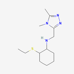 molecular formula C13H24N4S B6697913 N-[(4,5-dimethyl-1,2,4-triazol-3-yl)methyl]-2-ethylsulfanylcyclohexan-1-amine 