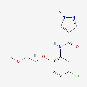 molecular formula C15H18ClN3O3 B6697954 N-[5-chloro-2-(1-methoxypropan-2-yloxy)phenyl]-1-methylpyrazole-4-carboxamide 