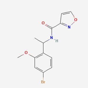 molecular formula C13H13BrN2O3 B6698030 N-[1-(4-bromo-2-methoxyphenyl)ethyl]-1,2-oxazole-3-carboxamide 
