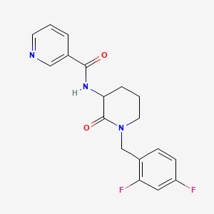 molecular formula C18H17F2N3O2 B6698031 N-[1-[(2,4-difluorophenyl)methyl]-2-oxopiperidin-3-yl]pyridine-3-carboxamide 