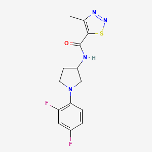 molecular formula C14H14F2N4OS B6698039 N-[1-(2,4-difluorophenyl)pyrrolidin-3-yl]-4-methylthiadiazole-5-carboxamide 