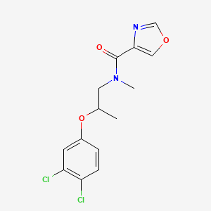 molecular formula C14H14Cl2N2O3 B6698055 N-[2-(3,4-dichlorophenoxy)propyl]-N-methyl-1,3-oxazole-4-carboxamide 