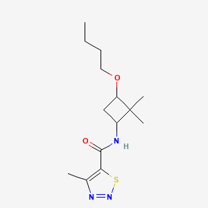 molecular formula C14H23N3O2S B6698078 N-(3-butoxy-2,2-dimethylcyclobutyl)-4-methylthiadiazole-5-carboxamide 