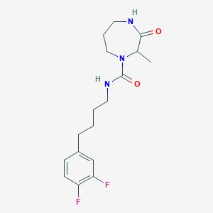molecular formula C17H23F2N3O2 B6698097 N-[4-(3,4-difluorophenyl)butyl]-2-methyl-3-oxo-1,4-diazepane-1-carboxamide 