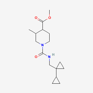 molecular formula C16H26N2O3 B6698321 Methyl 1-[(1-cyclopropylcyclopropyl)methylcarbamoyl]-3-methylpiperidine-4-carboxylate 