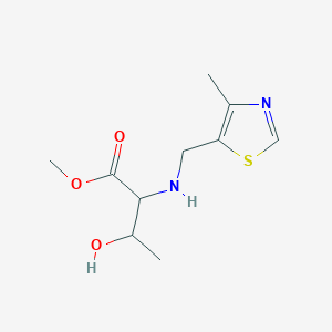 molecular formula C10H16N2O3S B6698514 Methyl 3-hydroxy-2-[(4-methyl-1,3-thiazol-5-yl)methylamino]butanoate 