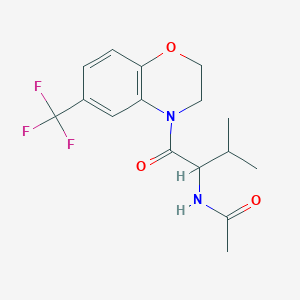 molecular formula C16H19F3N2O3 B6698556 N-[3-methyl-1-oxo-1-[6-(trifluoromethyl)-2,3-dihydro-1,4-benzoxazin-4-yl]butan-2-yl]acetamide 