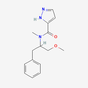 molecular formula C15H19N3O2 B6698560 N-(1-methoxy-3-phenylpropan-2-yl)-N-methyl-1H-pyrazole-5-carboxamide 