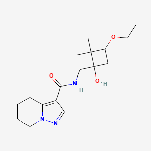 molecular formula C17H27N3O3 B6698621 N-[(3-ethoxy-1-hydroxy-2,2-dimethylcyclobutyl)methyl]-4,5,6,7-tetrahydropyrazolo[1,5-a]pyridine-3-carboxamide 