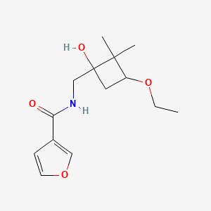 molecular formula C14H21NO4 B6698645 N-[(3-ethoxy-1-hydroxy-2,2-dimethylcyclobutyl)methyl]furan-3-carboxamide 